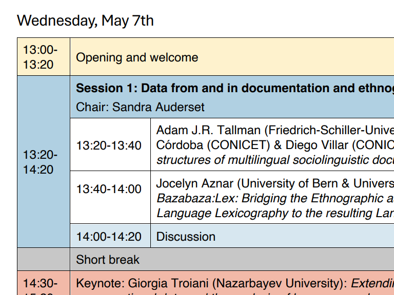 Workshop Linguistic Data
